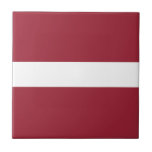Lettlands flagga kakelplatta<br><div class="desc">Lettlands patriotiska flagga.</div>