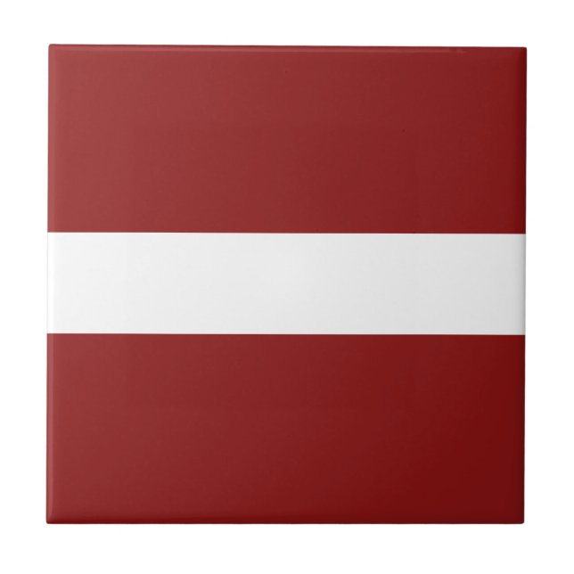 Lettlands flagga keramisk kakel (Framsidan)