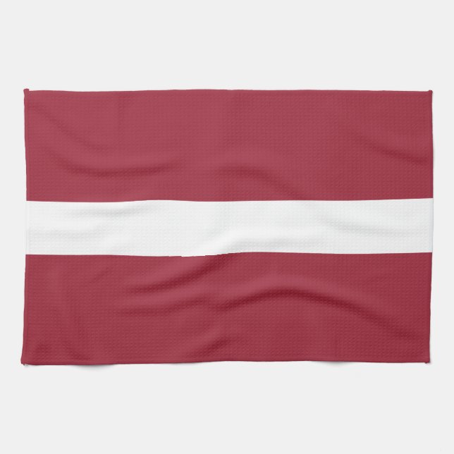Lettlands flagga kökshandduk (Horisontell)