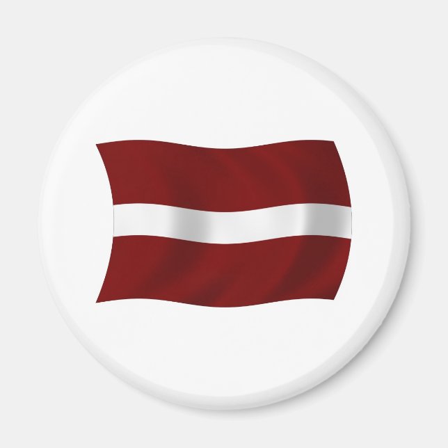 Lettlands flagga Magnet (Framsidan)