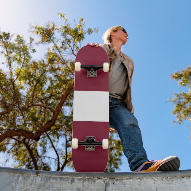 Lettlands flagga mini skateboard bräda 18,5 cm (Utomhus 1)