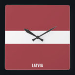 Lettlands Flagga Patriotic Fyrkantig Klocka<br><div class="desc">Lettlands nationella Flagga Patriotic Square Wall Clock med flagga land i det nationella färg tryckt hela tiden. Land namn är delvis integrerat i utformningen på grund. Anpassadet är helt och hållet "Anpassa den!" ingår. Den här charmerande utformningen är den häpnadsväckande presenten och den underbara show biet på väggen. © 2022...</div>