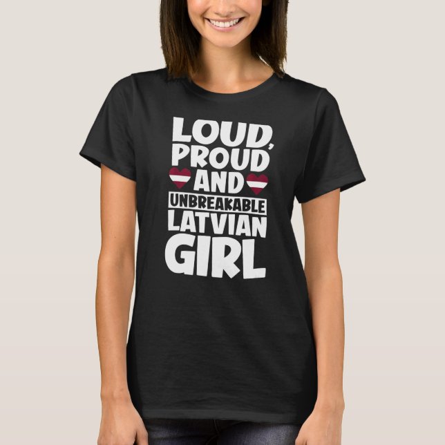 Lettlands Flagga Proud Latvians Manar & Women 1 T Shirt (Framsida)