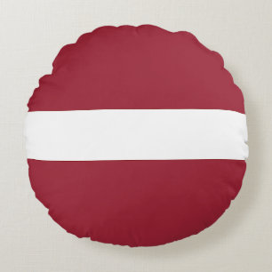Lettlands flagga rund kudde