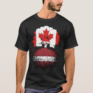 Lettlands kanadensiska kanadensiska Träd Roots Fla T Shirt