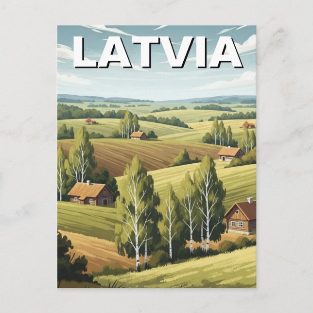 Lettlands landsbygdresor vykort (Framsida)