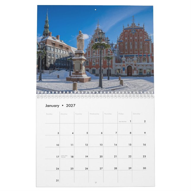 Lettlands landskap kalender (Jan 2027)