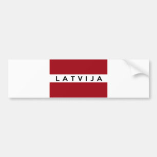 Lettlands lettiska flagga land Latvija text namn Bildekal