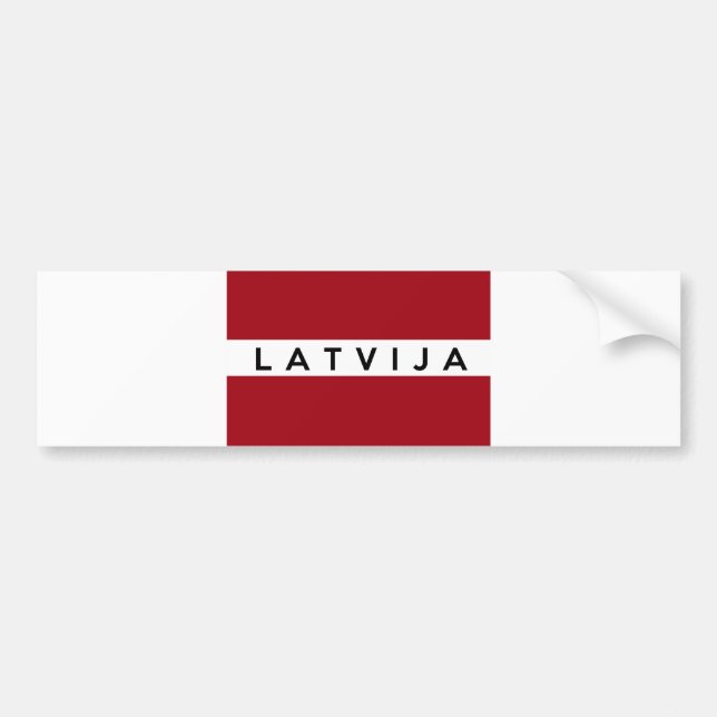 Lettlands lettiska flagga land Latvija text namn Bildekal (Framsidan)