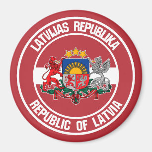 Lettlands runda emblem magnet
