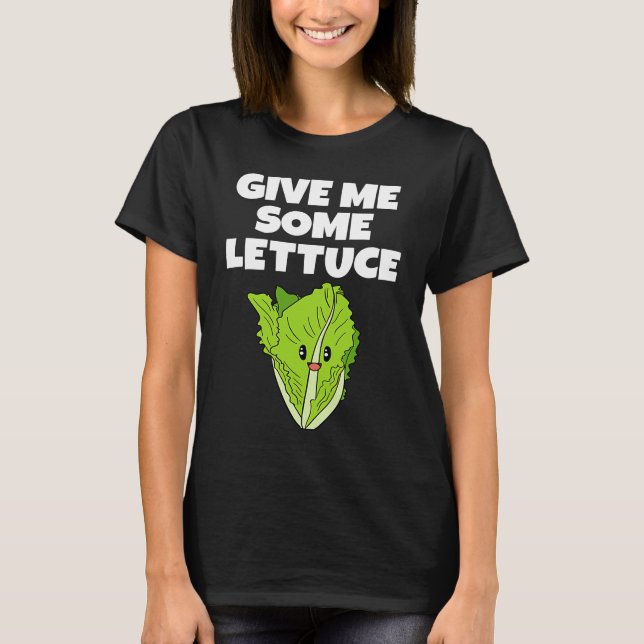 Letttuce Cute Leaf Vegetable Vegetarian Vegan T Shirt (Framsida)