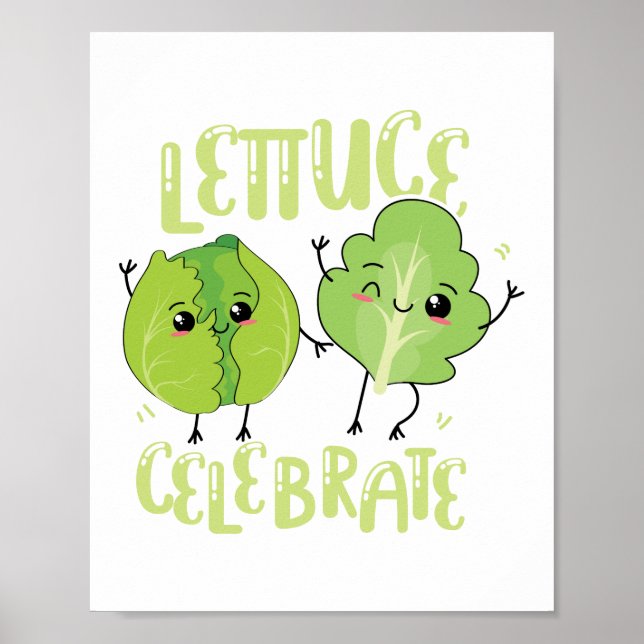 Lettuce Celebrate Herb Pun Poster (Framsidan)