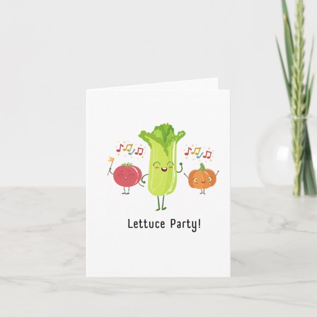 Lettuce Party Puns Birthday Card Kort (Framsida)