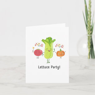 Lettuce Party Puns Birthday Card Kort