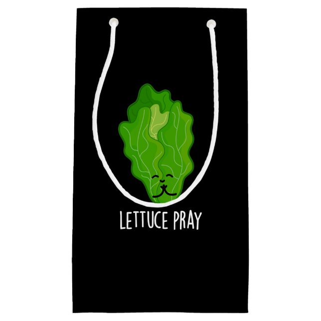 Lettuce Pray Funny Veggie Pun Mörk BG (Framsidan)