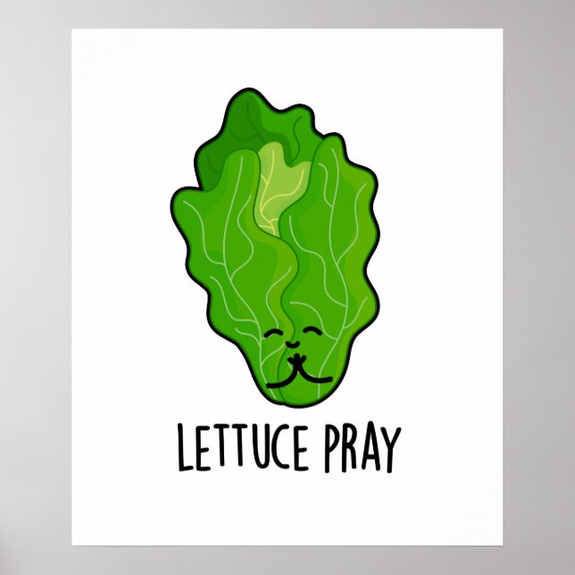 Lettuce Pray Funny Veggie Pun Poster (Framsidan)
