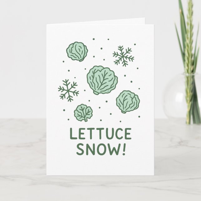 Lettuce Snow - Funny Christmas Card Helgkort (Framsida)