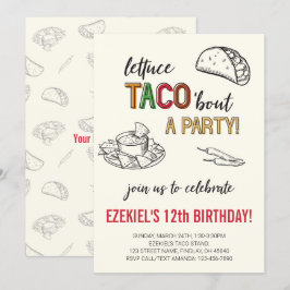 Lettuce Taco "om en Party-födelsedag Inbjudningar