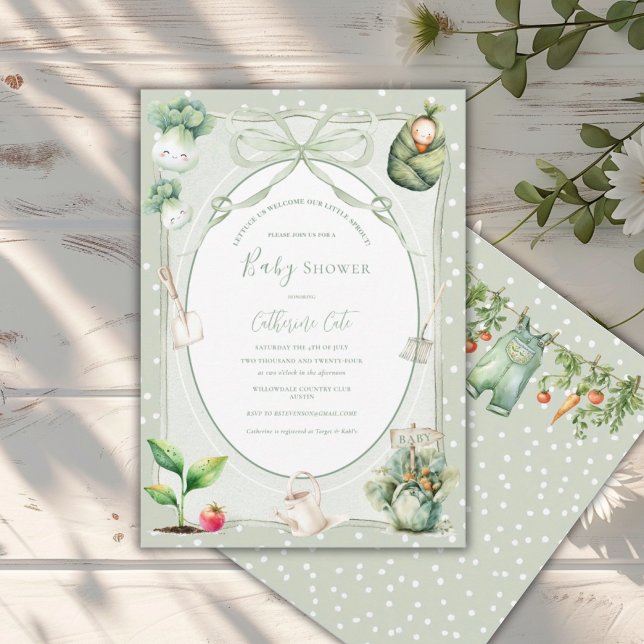 Lettuce Welcome Our Little Sprout Baby  Inbjudningar (Skapare uppladdad)