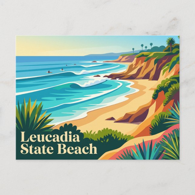 Leucadia State Beach Kalifornien Vykort (Framsida)