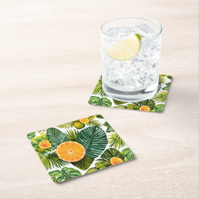 Leuchtende Orangengarten-Melodie Underlägg Papper Kvadrat (Insitu)