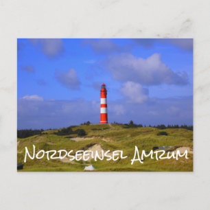 Leuchtturm, Nordseeinsel Amrum Vykort