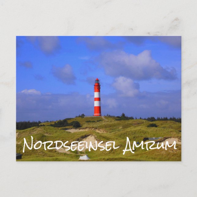 Leuchtturm, Nordseeinsel Amrum Vykort (Framsida)