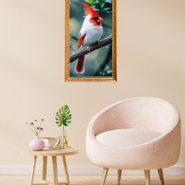 Leucistic cardinal poster