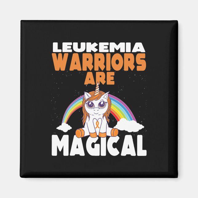 Leukemi Awareness Cute Magic Unicorn Blood Canc Magnet (Framsidan)
