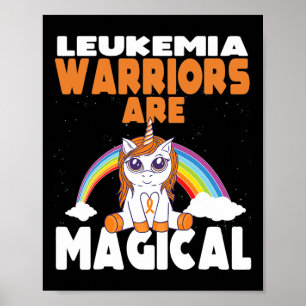 Leukemi Awareness Cute Magic Unicorn Blood Canc Poster
