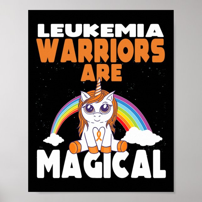 Leukemi Awareness Cute Magic Unicorn Blood Canc Poster (Framsidan)