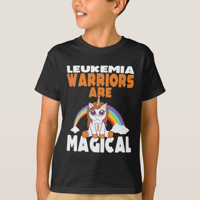 Leukemi Awareness Cute Magic Unicorn Blood Canc T Shirt (Framsida)