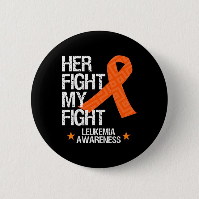 Leukemi Awareness Hennes Orange Ribbon Gift Knapp (Framsida)