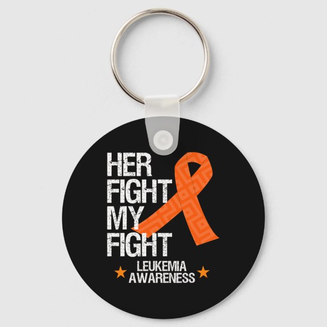 Leukemi Awareness Hennes Orange Ribbon Gift Nyckelring (Framsida)