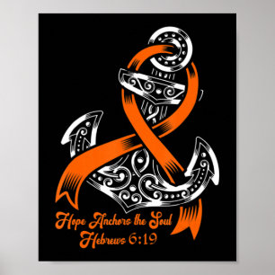 Leukemi Awareness Hope Anchors, Soul Hebrews Poster