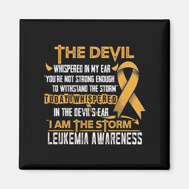 Leukemi Awareness Jag är Storm Djävulen Magnet (Framsidan)