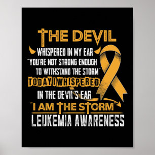 Leukemi Awareness Jag är Storm Djävulen Poster
