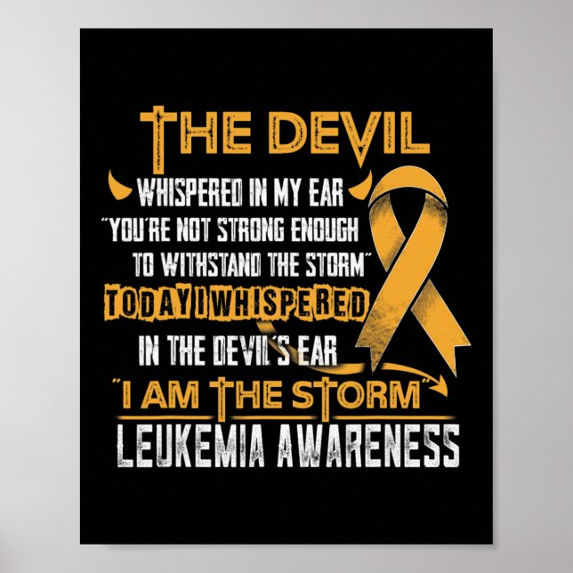 Leukemi Awareness Jag är Storm Djävulen Poster (Framsidan)