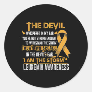 Leukemi Awareness Jag är Storm Djävulen Runt Klistermärke