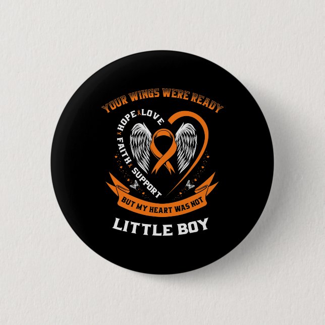 Leukemi Awareness Little Boy Childature Cancer Son Knapp (Framsida)