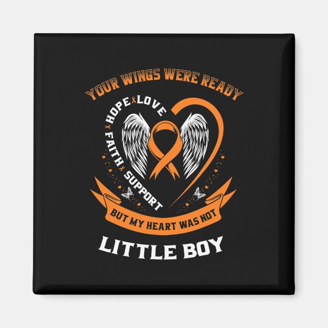 Leukemi Awareness Little Boy Childature Cancer Son Magnet (Framsidan)