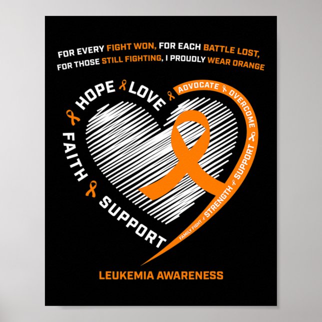 Leukemi Awareness Manar Women Kids Family Leukemi Poster (Framsidan)