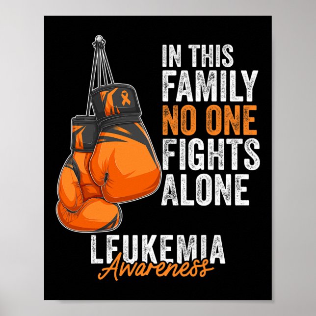 Leukemi Awareness Month Boxing Glove Orange Ribb Poster (Framsidan)