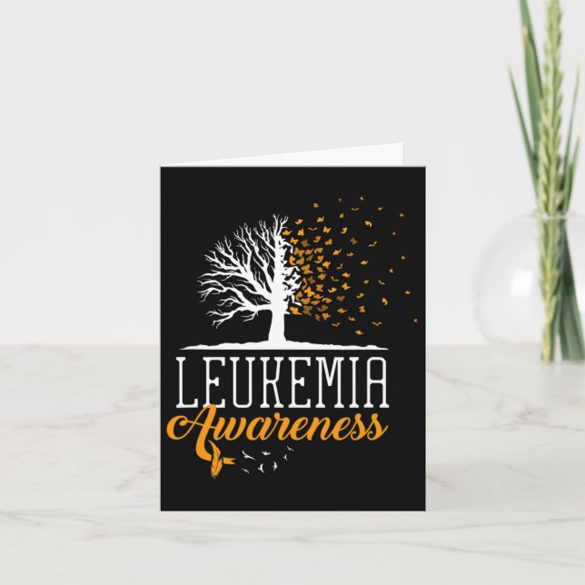 Leukemi Awareness Month Butterfly Träd Blood Canc Kort (Framsida)