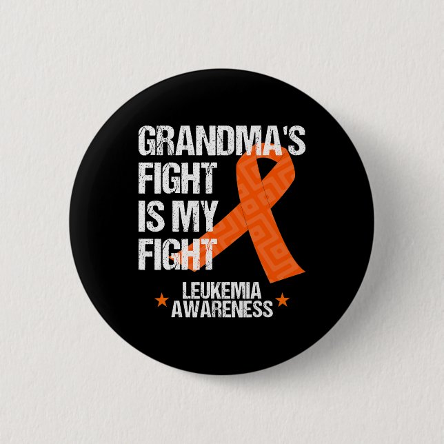 Leukemi Awareness Month Grandma Fight Orange Ribb Knapp (Framsida)