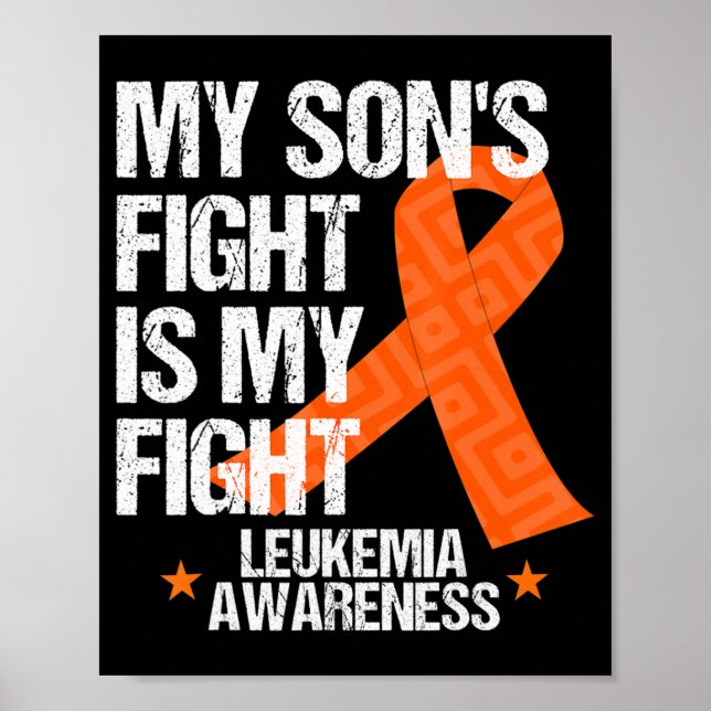 Leukemi Awareness Son Fight Orange Ribbon Gift Poster (Framsidan)