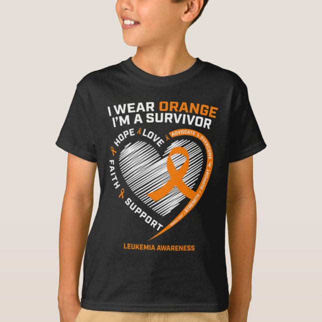 Leukemi Awareness Survivor Gifts Manar Women Kids  T Shirt (Framsida)