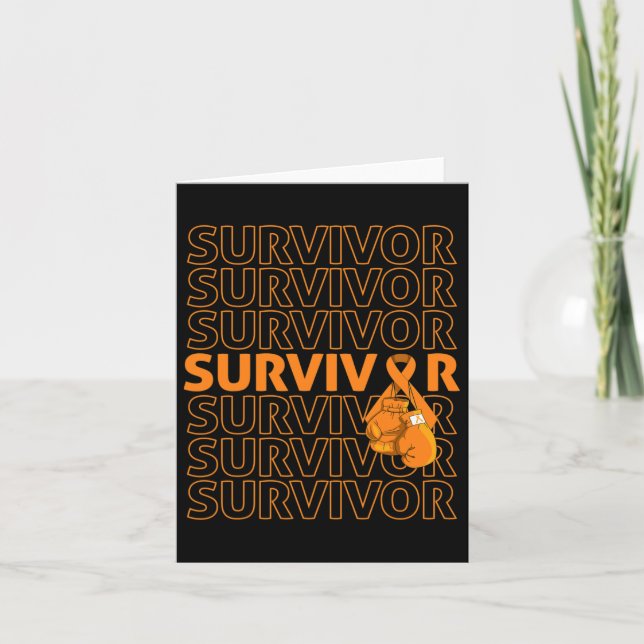 Leukemi Awareness Survivor Orange Ribbon Boxing G Kort (Framsida)