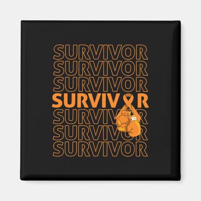 Leukemi Awareness Survivor Orange Ribbon Boxing G Magnet (Framsidan)