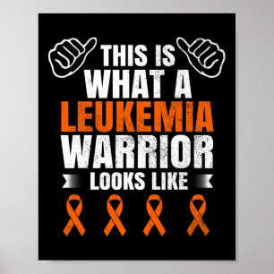 Leukemi Awareness Survivor Warrior Ribbon Recover Poster